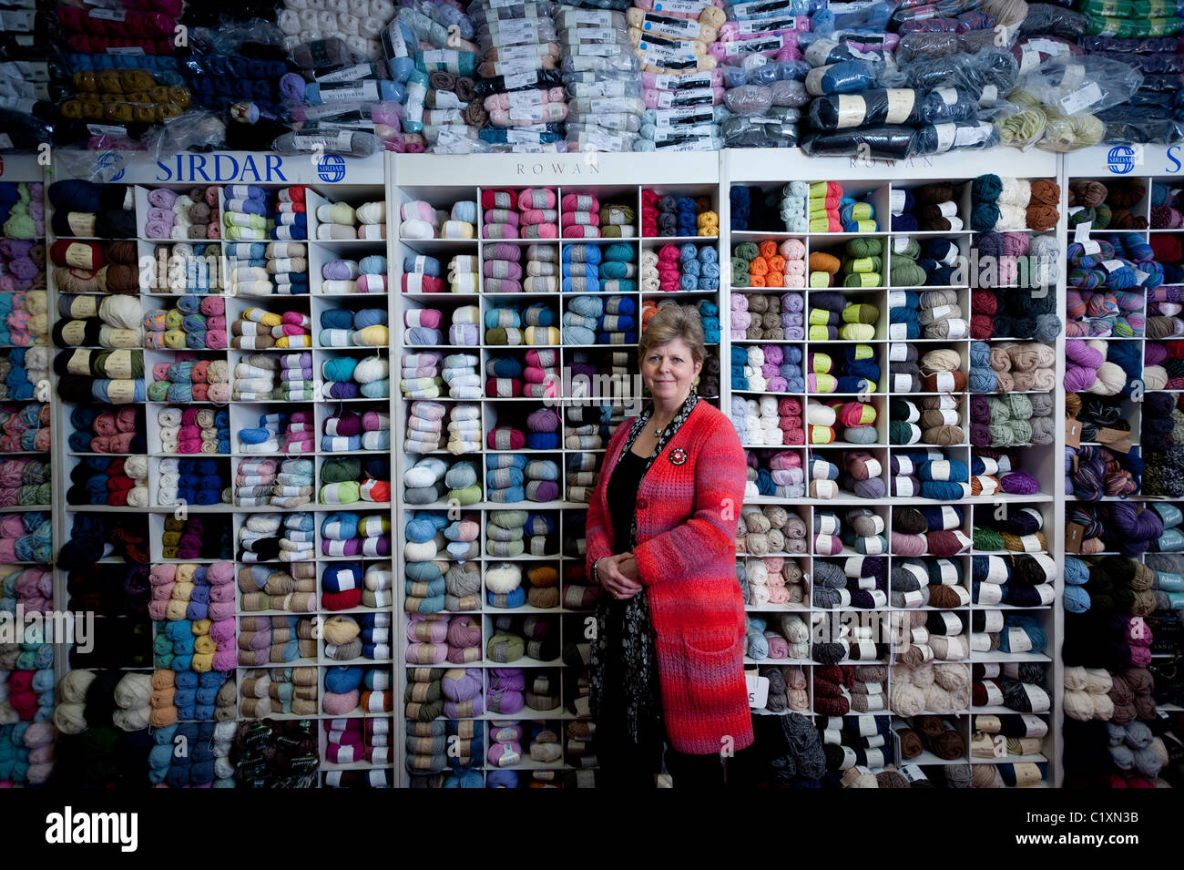'Clare' negozio di lana, - un locale indipendente di proprietà small business, Aberystwyth Wales UK Foto Stock