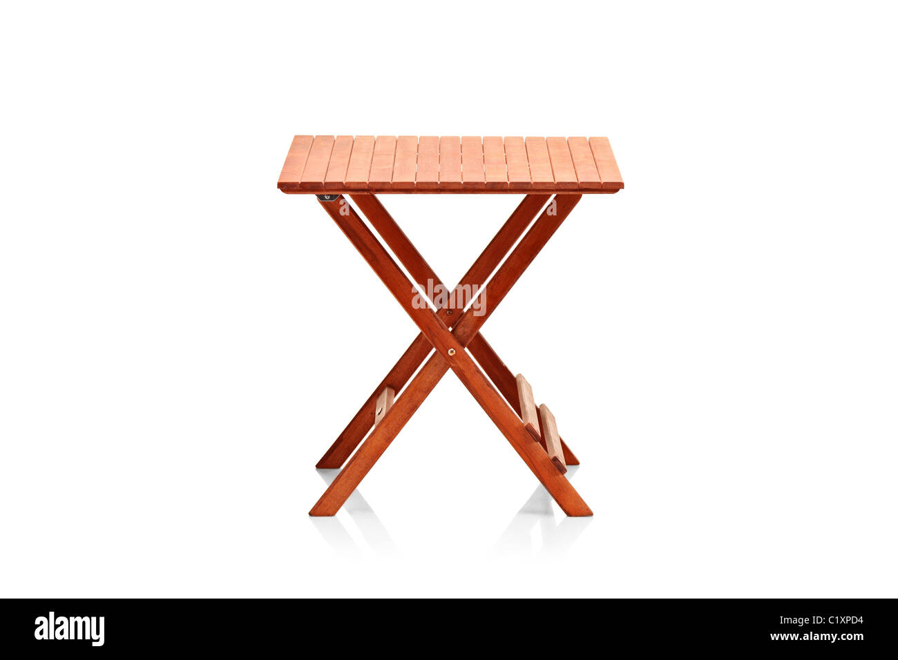 In legno tavolo pieghevole Foto Stock