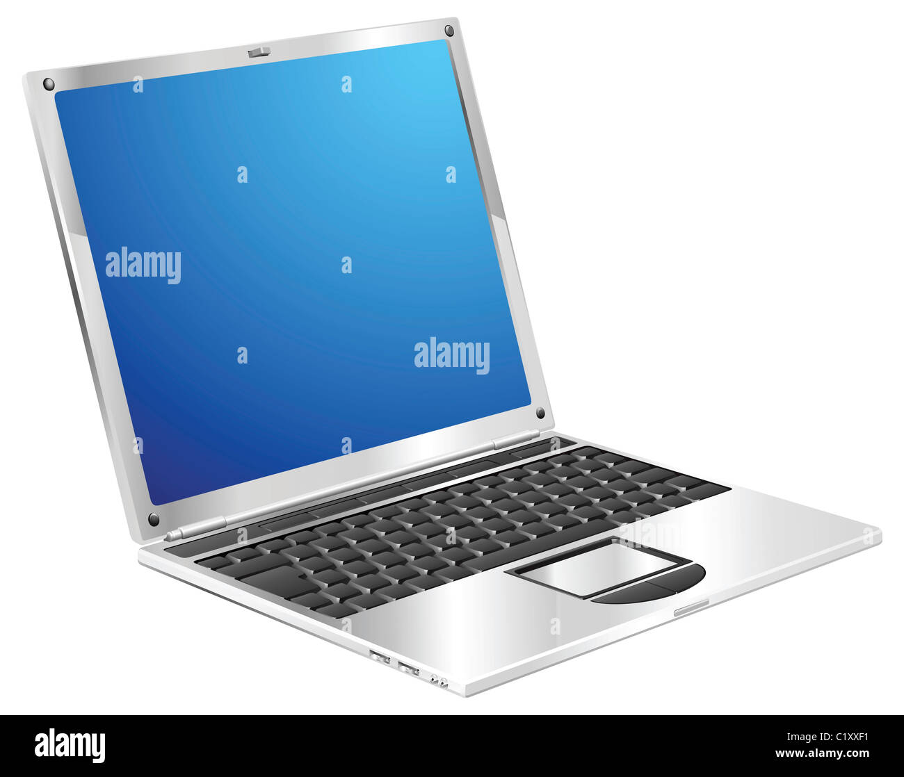 Un elegante lucido metallico del computer portatile Foto Stock
