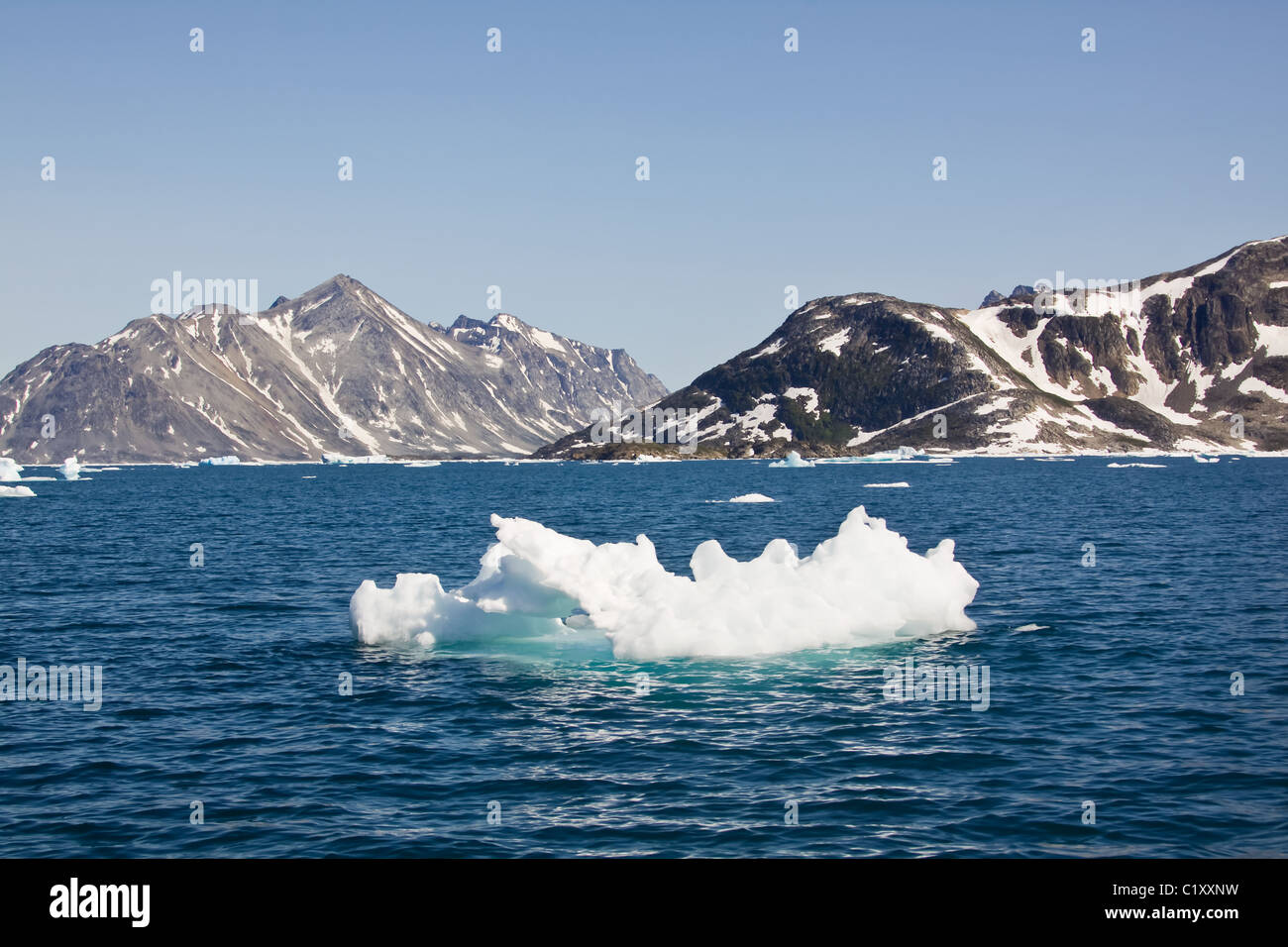 Ice floes nel sermilik-fiordo, la Groenlandia Foto Stock