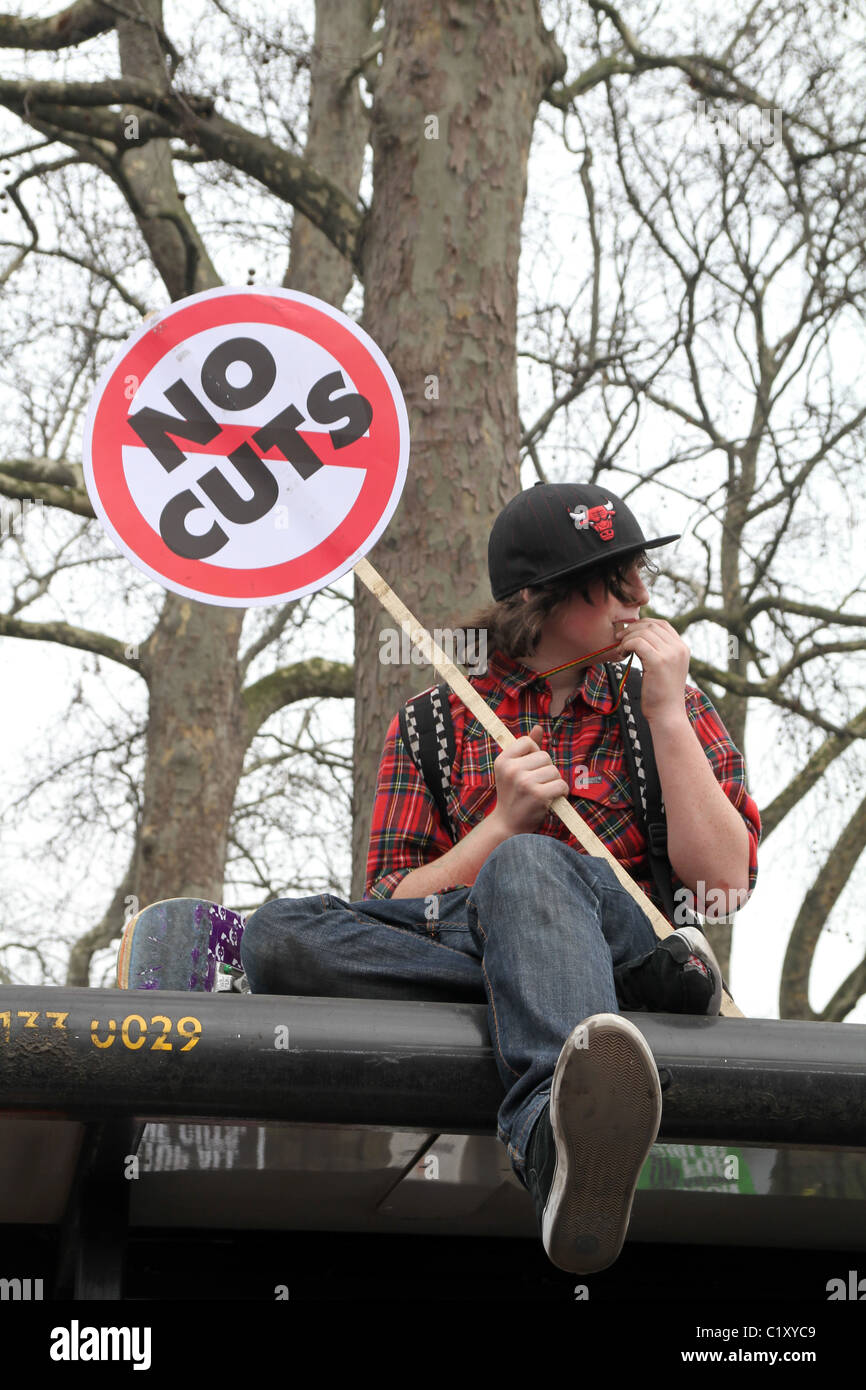 Regno Unito. Manifestazione contro il governo taglia A LONDRA Foto Stock