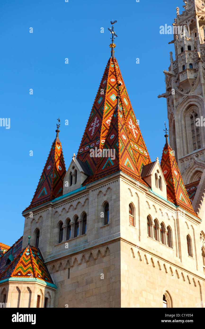 La chiesa di Nostra Signora o la chiesa di Matthias ( Mátyás templom), il quartiere del Castello di Budapest, Ungheria Foto Stock