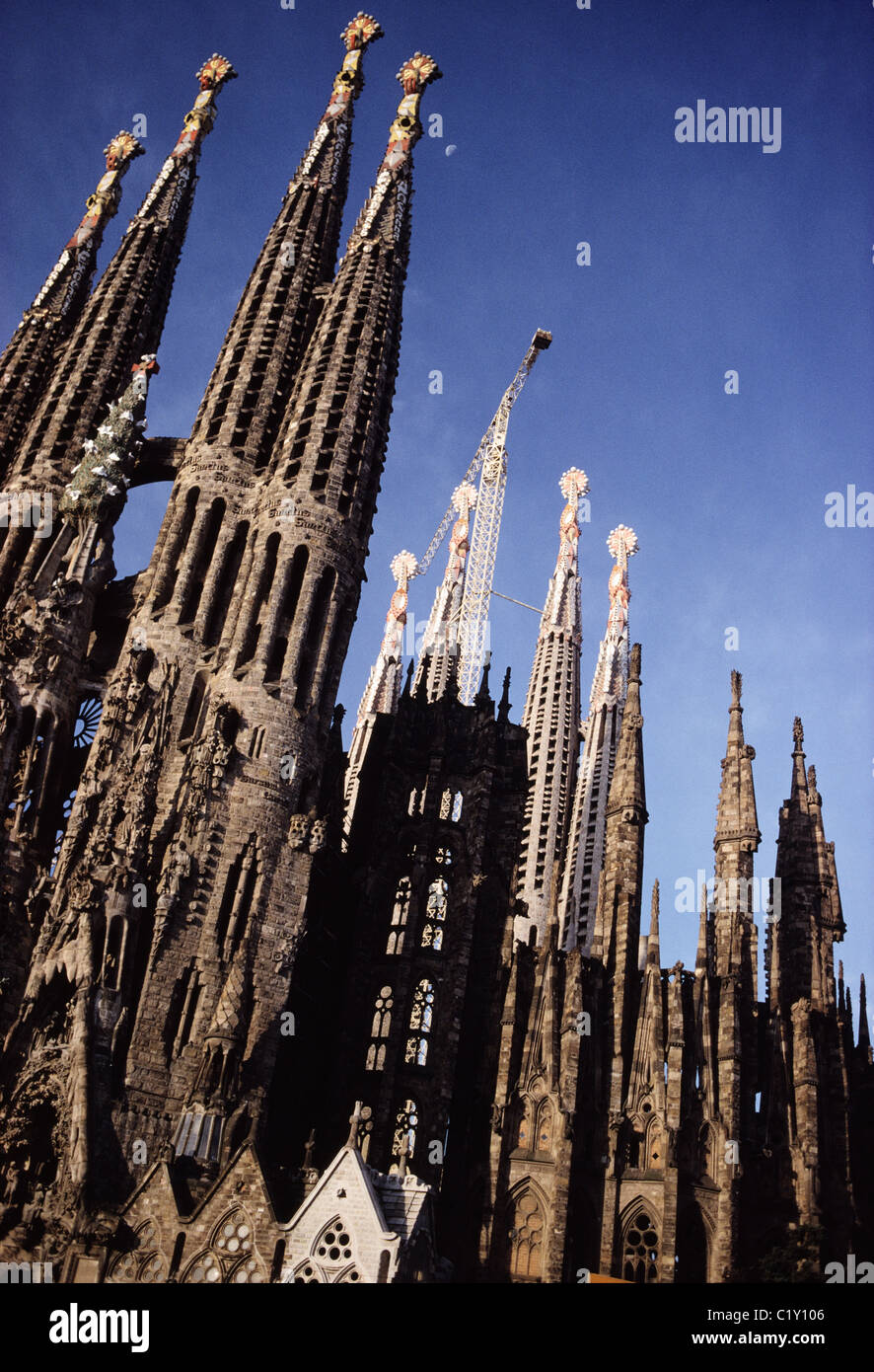 Le torri della Sagrada Familia Cattedrale di Barcellona Foto Stock