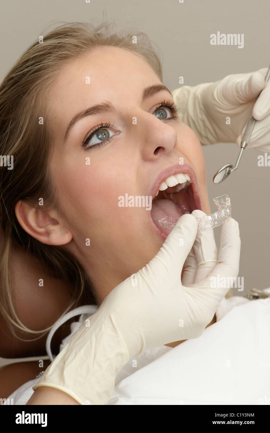 presso il dentista Foto Stock