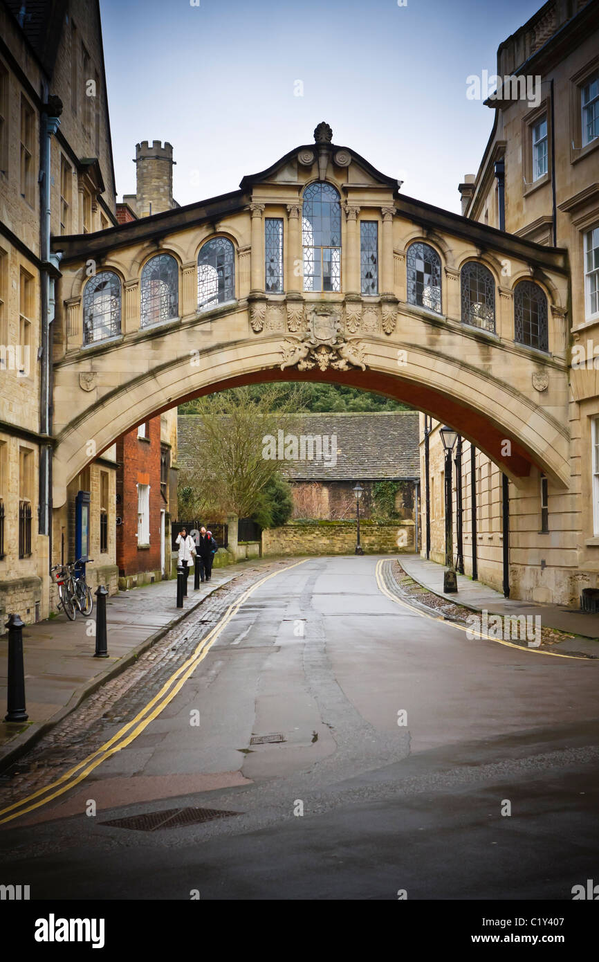 Hertford Bridge a Hertford College, noto anche come "Ponte dei Sospiri", Oxford, Regno Unito Foto Stock