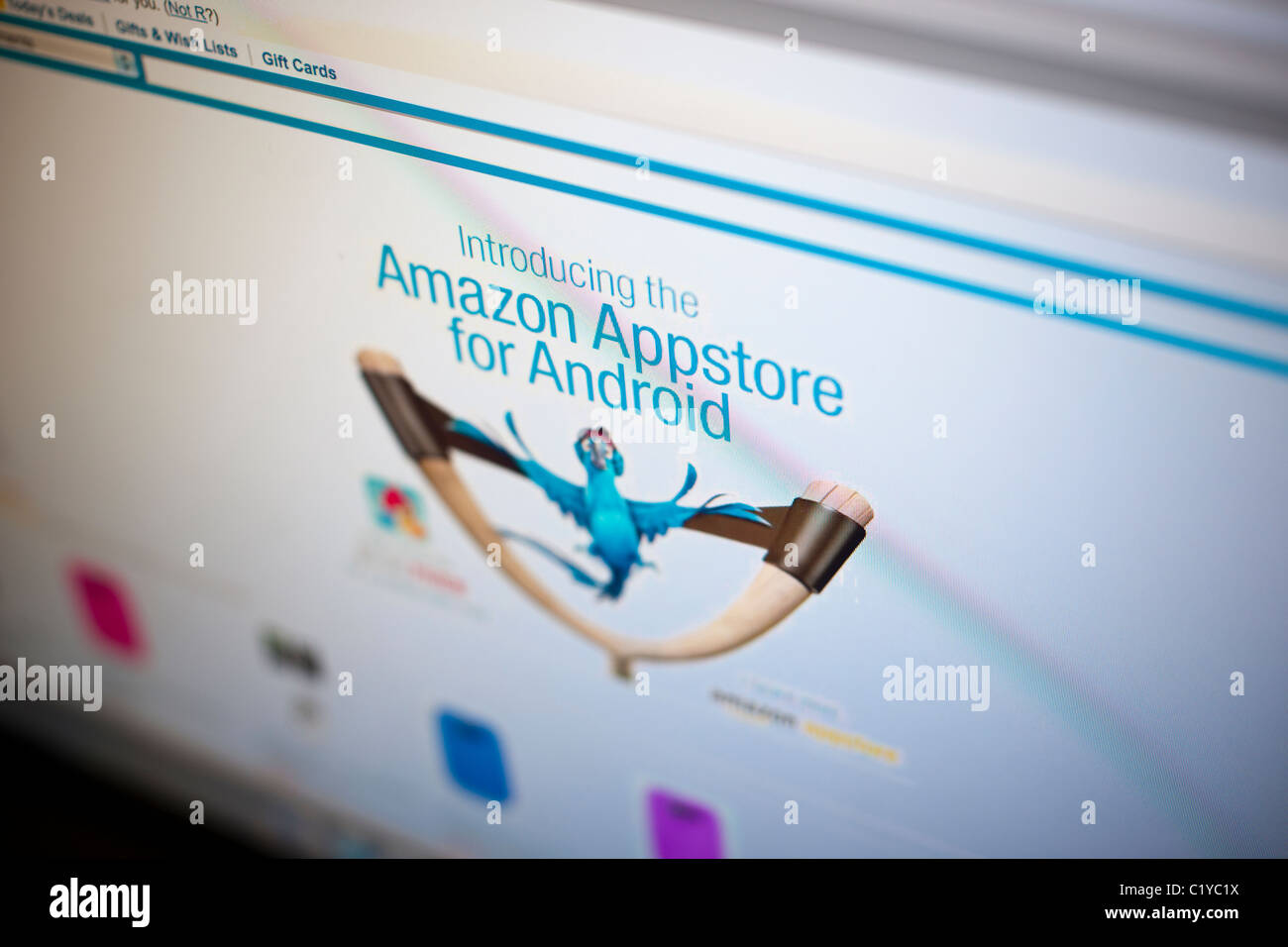 Sito web di Amazon promuove il nuovo sistema operativo Android Appstore Foto Stock
