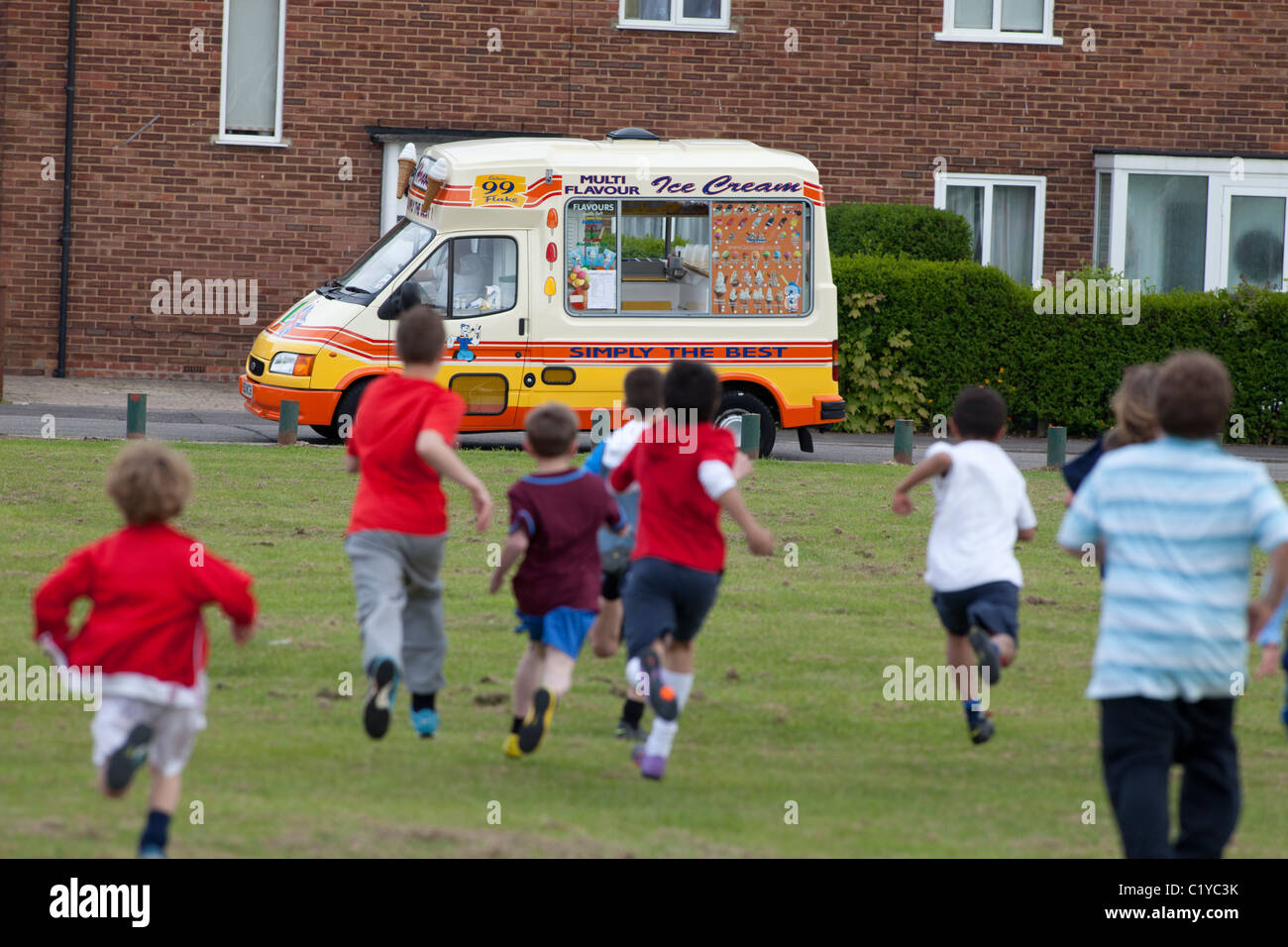 Kids 'ice cream van' 'icecream van' Foto Stock