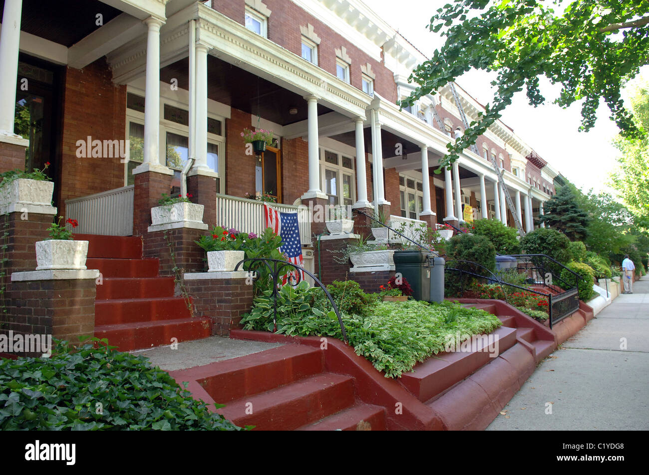 Case in Windsor Terrace quartiere di Brooklyn a New York il 31 luglio 2007. (© Francesca M. Roberts) Foto Stock