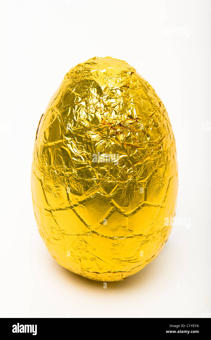 Golden Egg cioccolato 'easter egg' Foto Stock