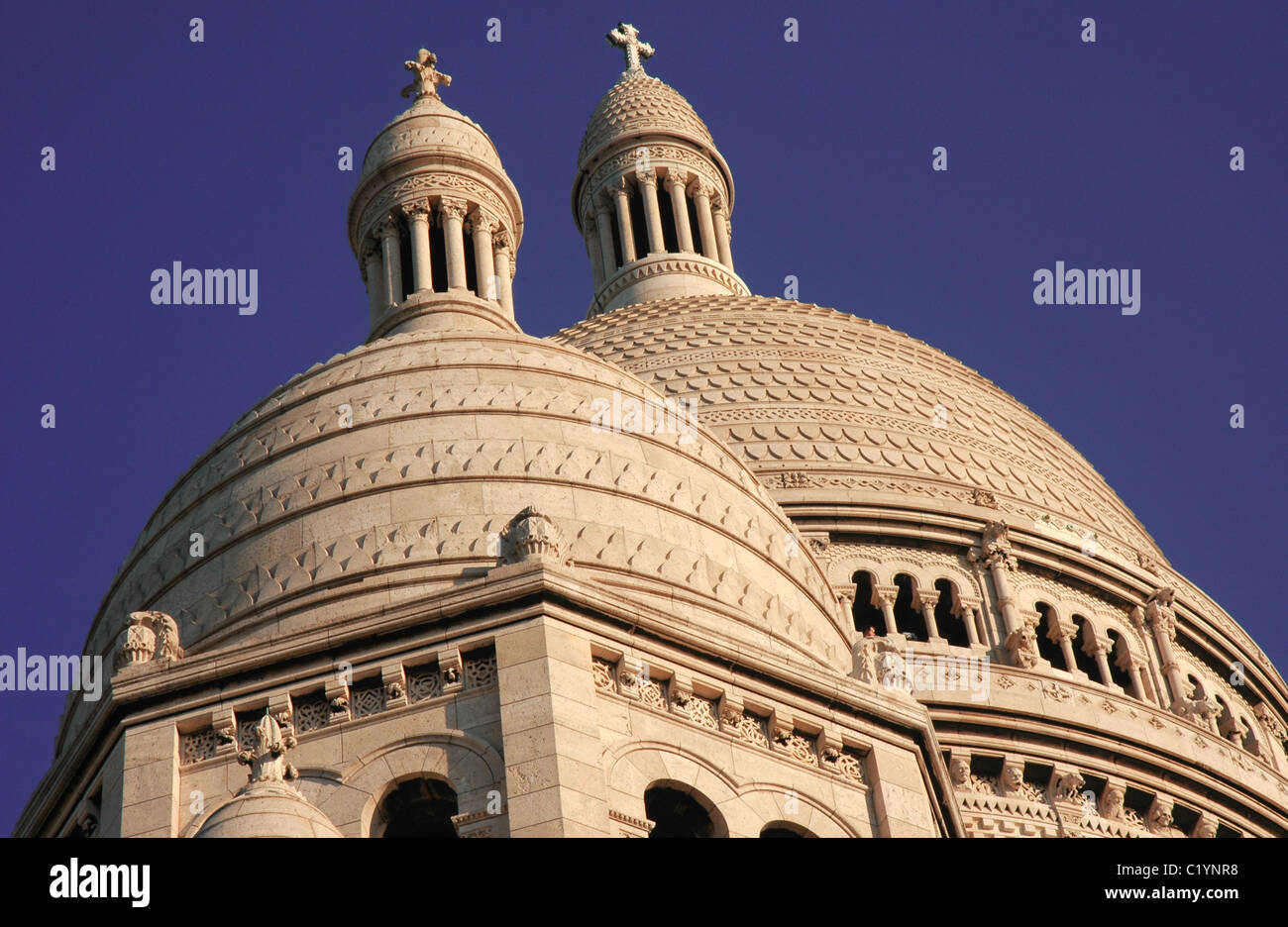 Basilica del Sacré Coeur e Montmartre, Parigi, Francia Foto Stock