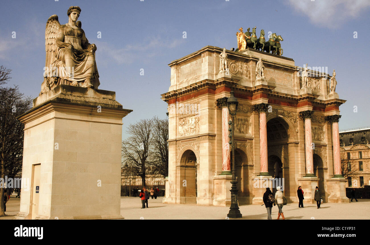 Arc de triomphe du Carrousel Parigi, Francia Foto Stock