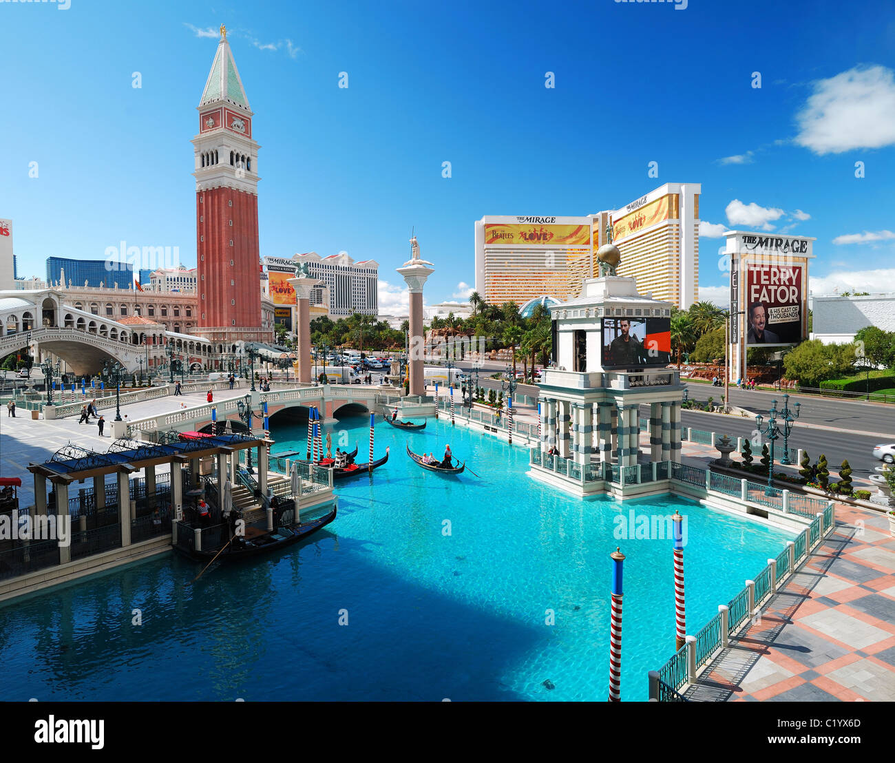 Il Venetian Hotel Casino un ampio angolo di visione, Las Vegas Foto Stock