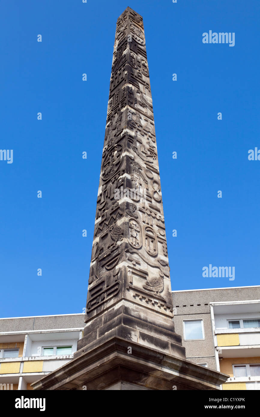 Obelisco dall Neustädter Tor su Breite Strasse, Potsdam, Brandeburgo, Germania Foto Stock