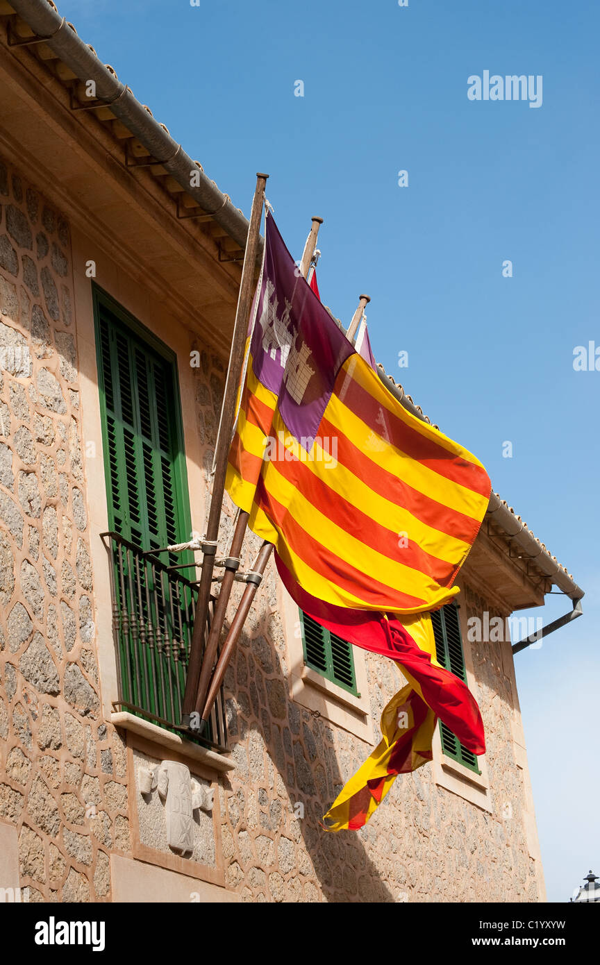 Bandiere catalano, dimostrazione Promozione della lingua catalana nelle  Isole Baleari, Palma di Maiorca, SPAGNA Foto stock - Alamy