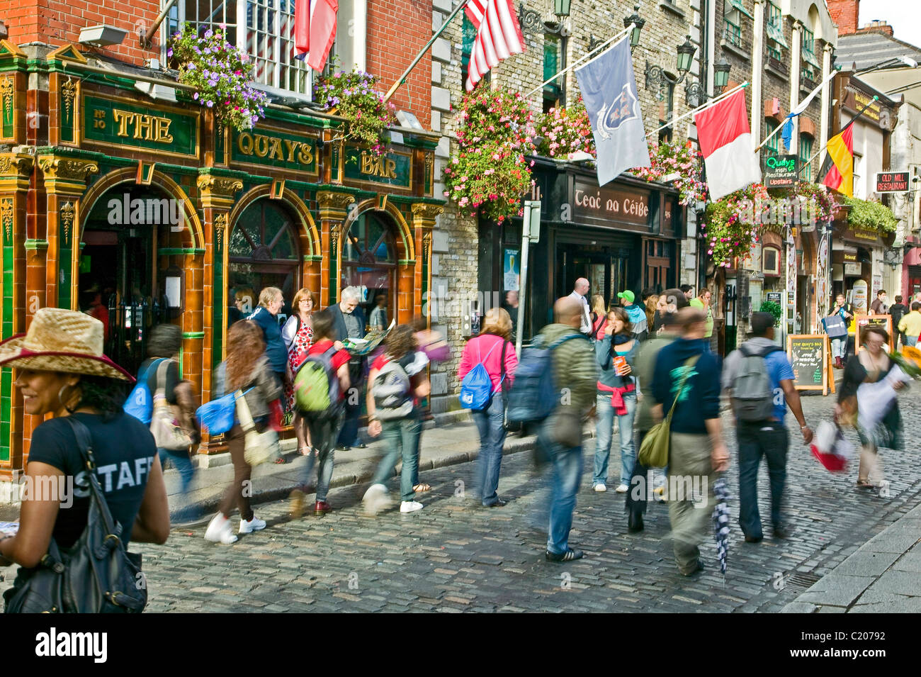 Area di Temple Bar a Dublino Irlanda Foto Stock