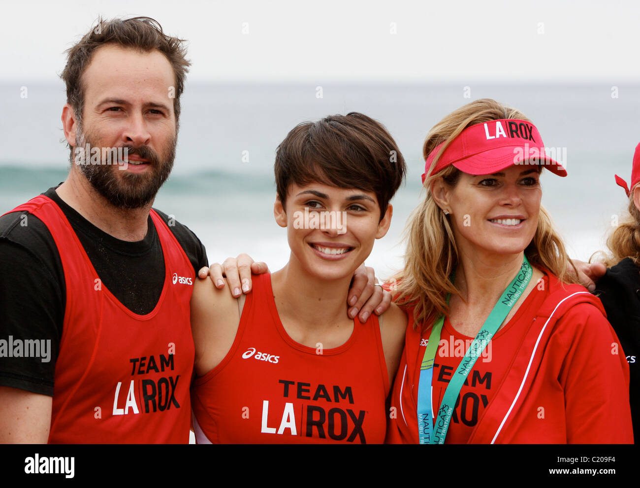 Jason Lee e Ceren Alkac competere nel 2009 Nautica Malibu Triathlon di Los Angeles, California, Stati Uniti d'America - 12.09.09 Foto Stock