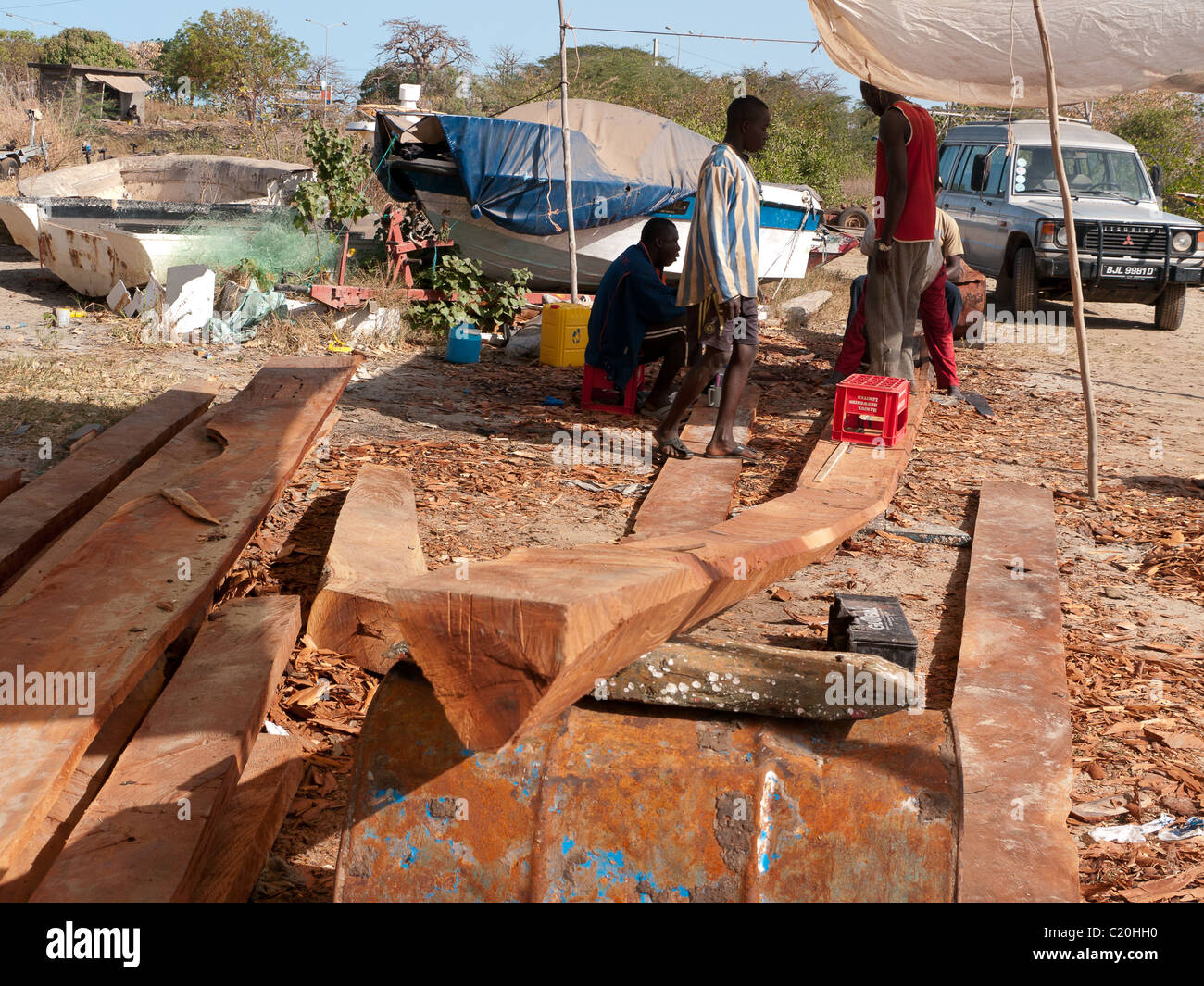 Edificio di barca a Denton Bridge, Banjul (Gambia Foto Stock