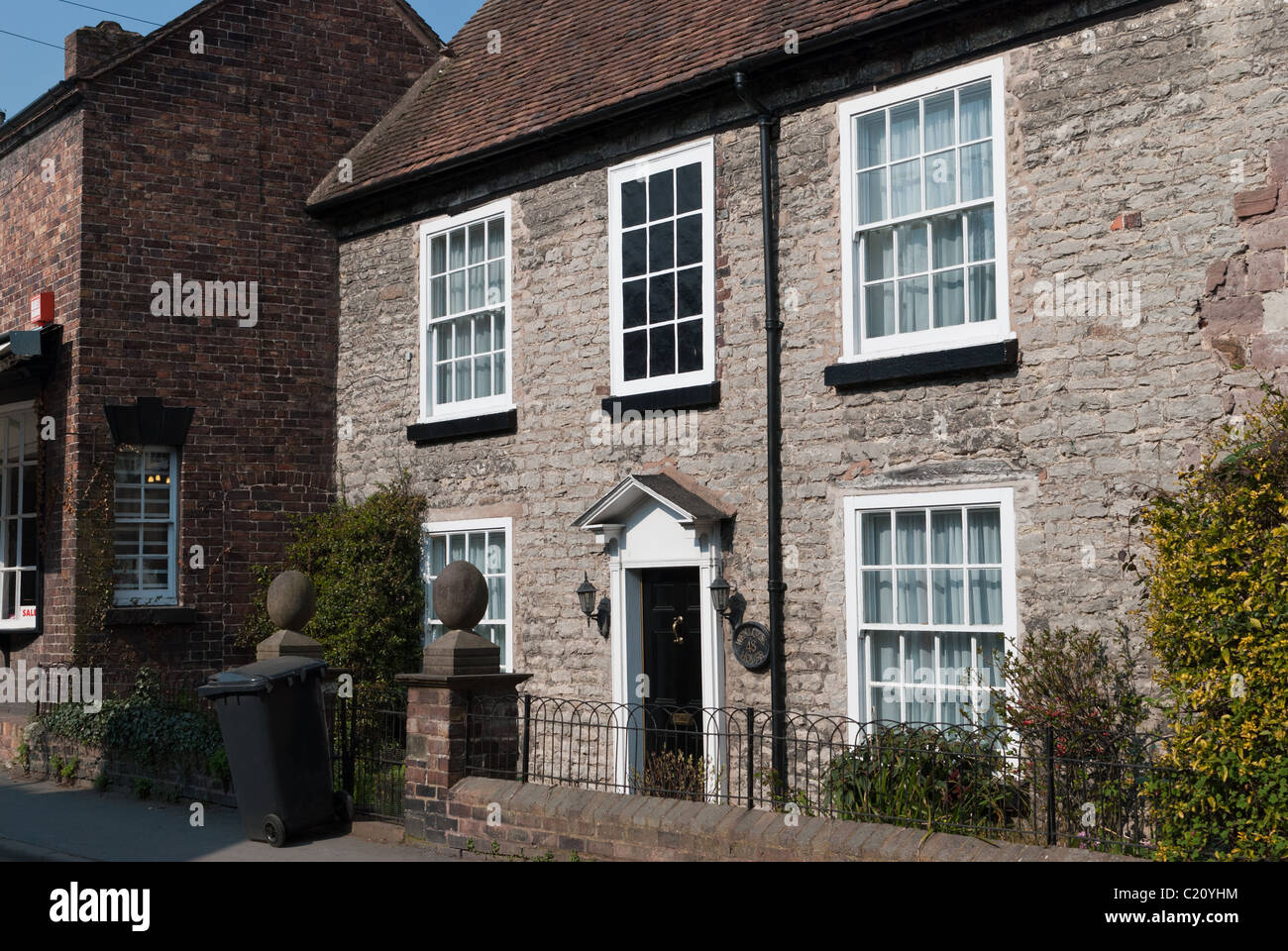 Casa Tradizionale nella storica Shropshire città di Much Wenlock Foto Stock