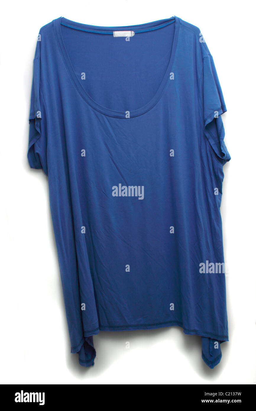 Marca la tua t-shirt blu in stile top lungo dimensioni26/28 Foto Stock