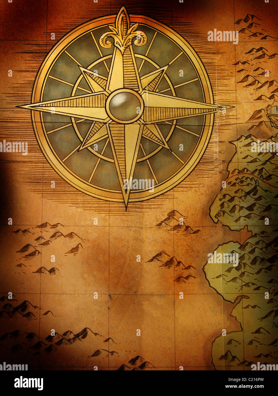 Vecchia mappa Foto Stock