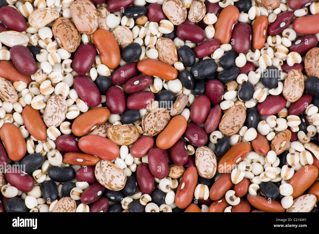 Misto di fagioli secchi close up per lo sfondo Foto Stock