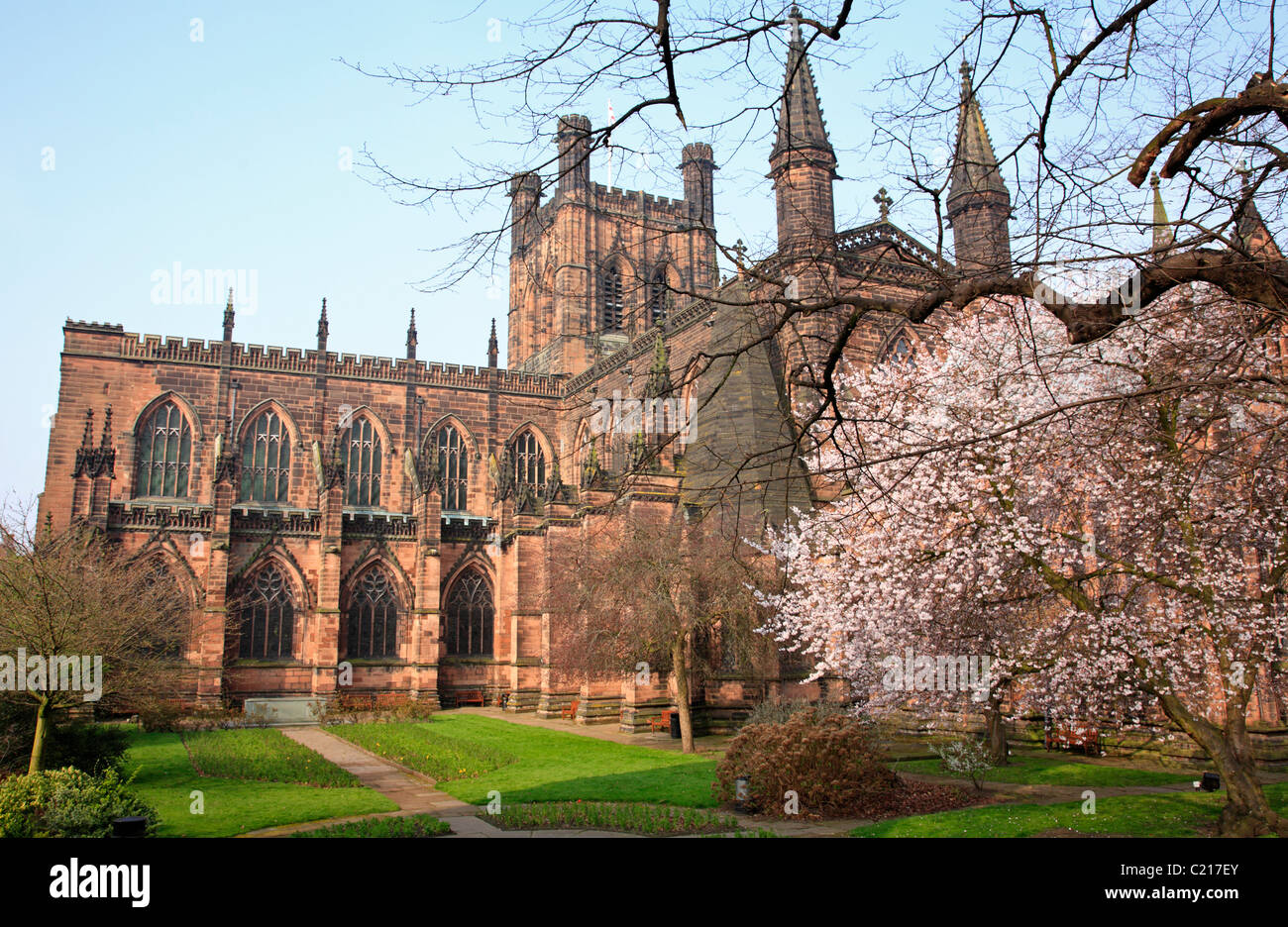 Chester Cathedral St Werburghs England Regno Unito Regno Unito Unione europea Europa Uion Foto Stock