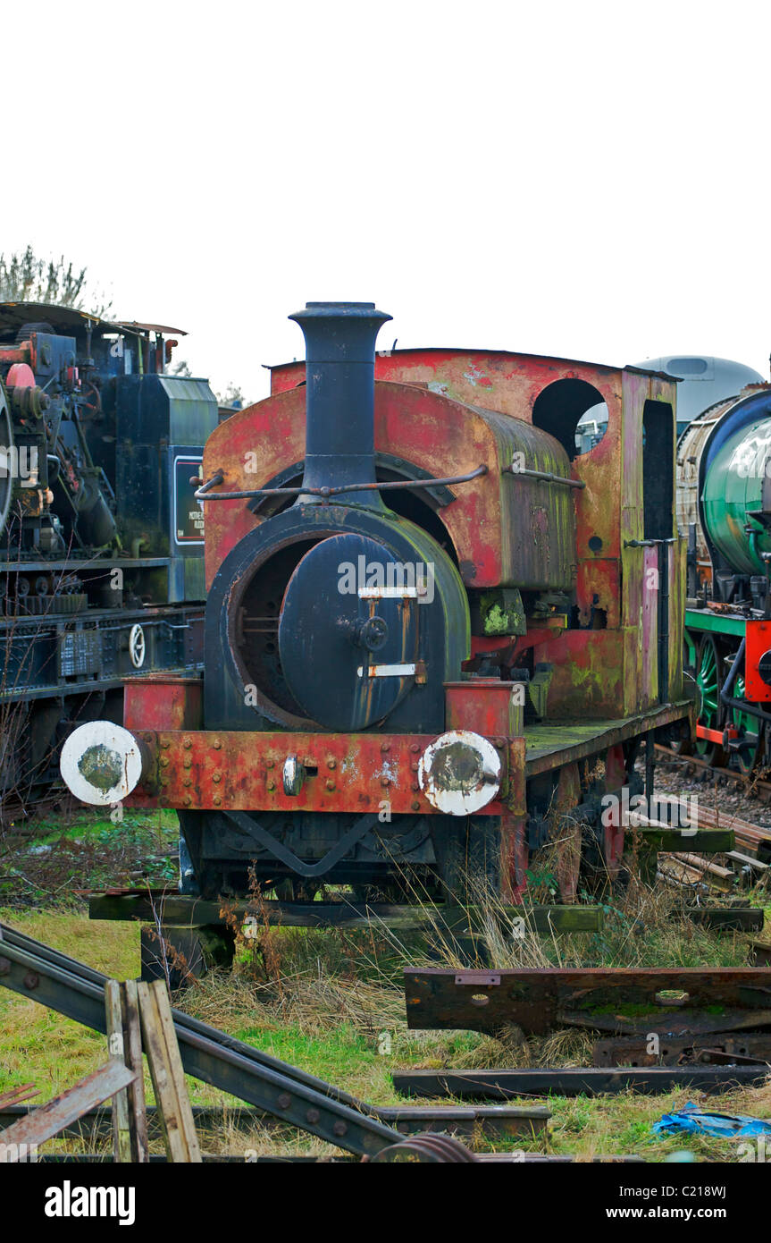 Arrugginimento vapore locomotiva derivatore Foto Stock