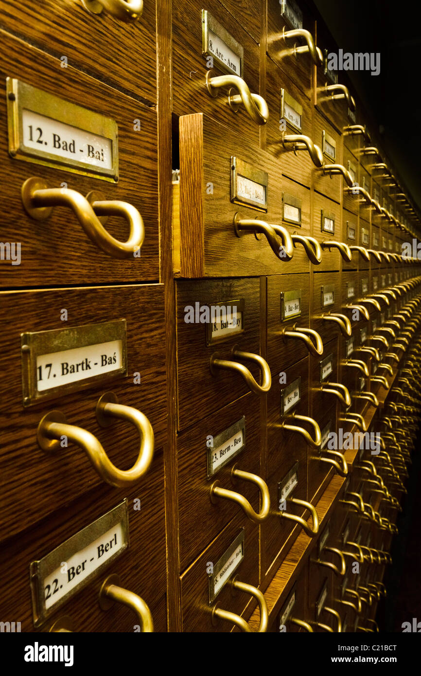 Vecchia libreria Vintage scheda di catalogo Foto Stock