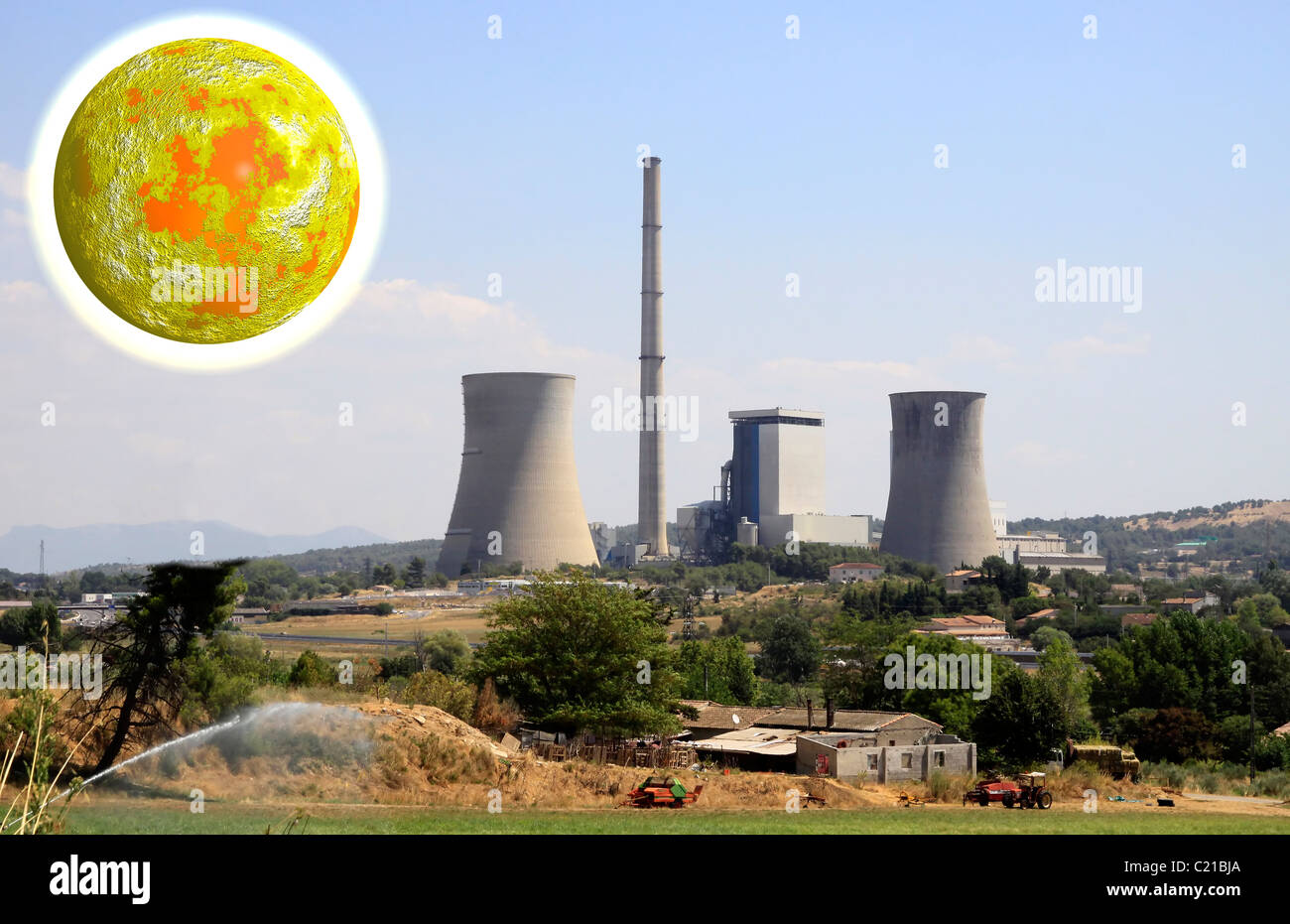 Un impianto ad energia nucleare station Foto Stock