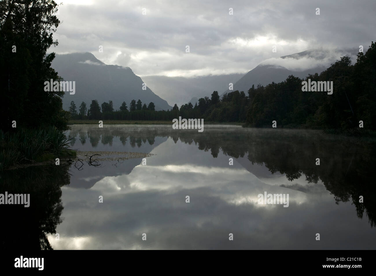 Il lago Matheson, Nuova Zelanda Foto Stock