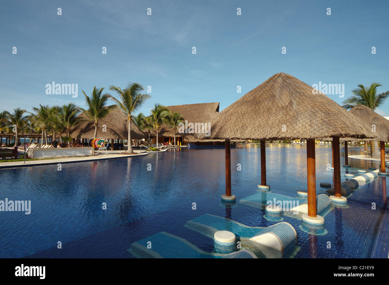 Barcelo Maya Beach Resort e la Riviera Maya, costa caraibica del Messico. Foto Stock