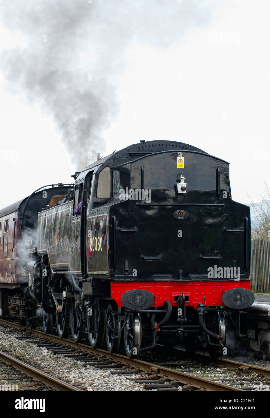 La principessa Royal class locomotiva a vapore fiducia 80080 in ramsbottom stazione sulla east lancs railway Foto Stock