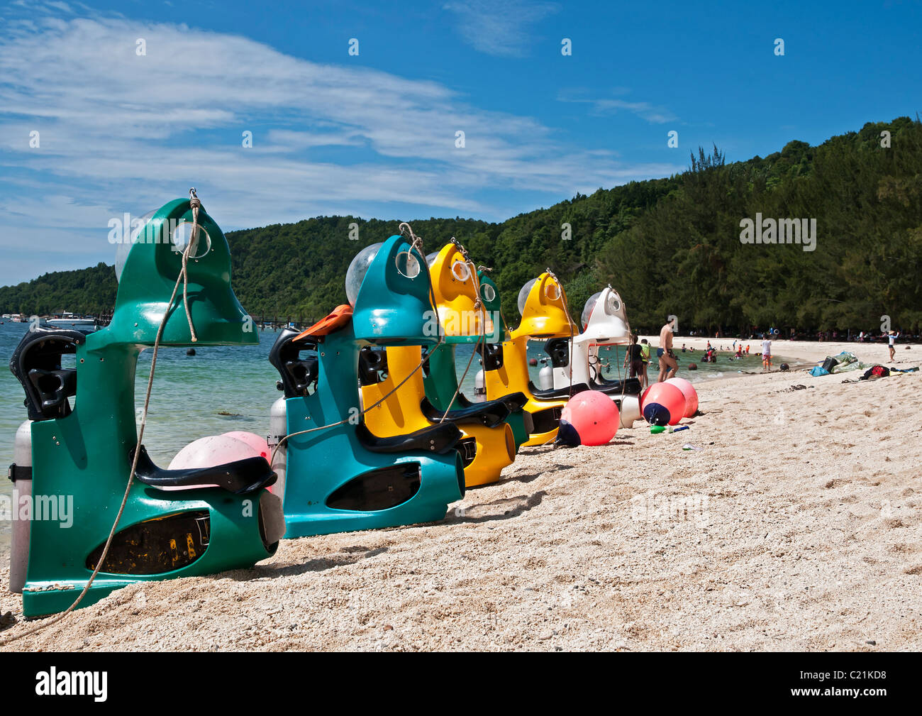 Scuba doo, stile Borneo, su Pinau Manukan Island Foto Stock