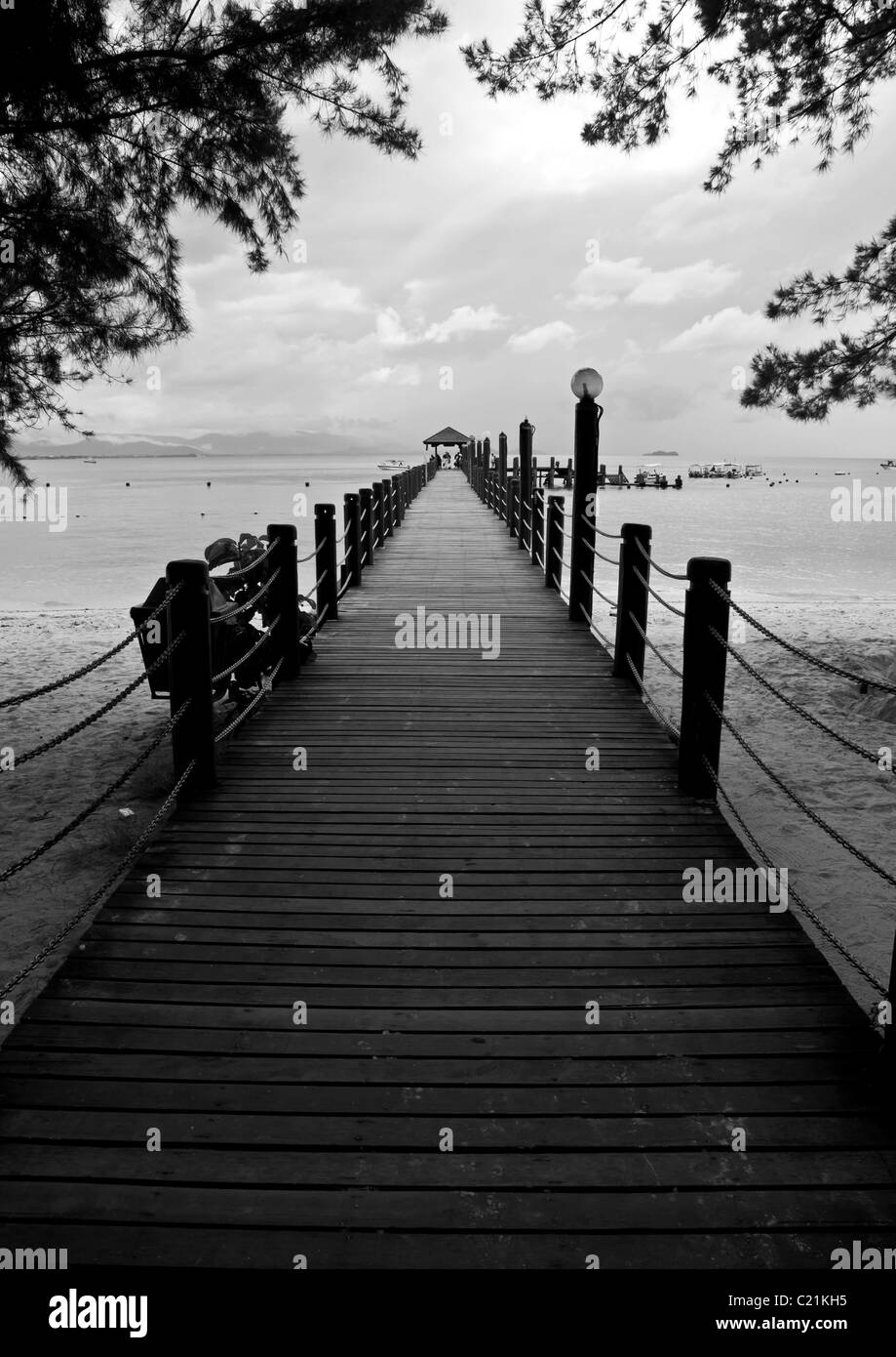 Il jetty di Pinau Manukan Island Foto Stock