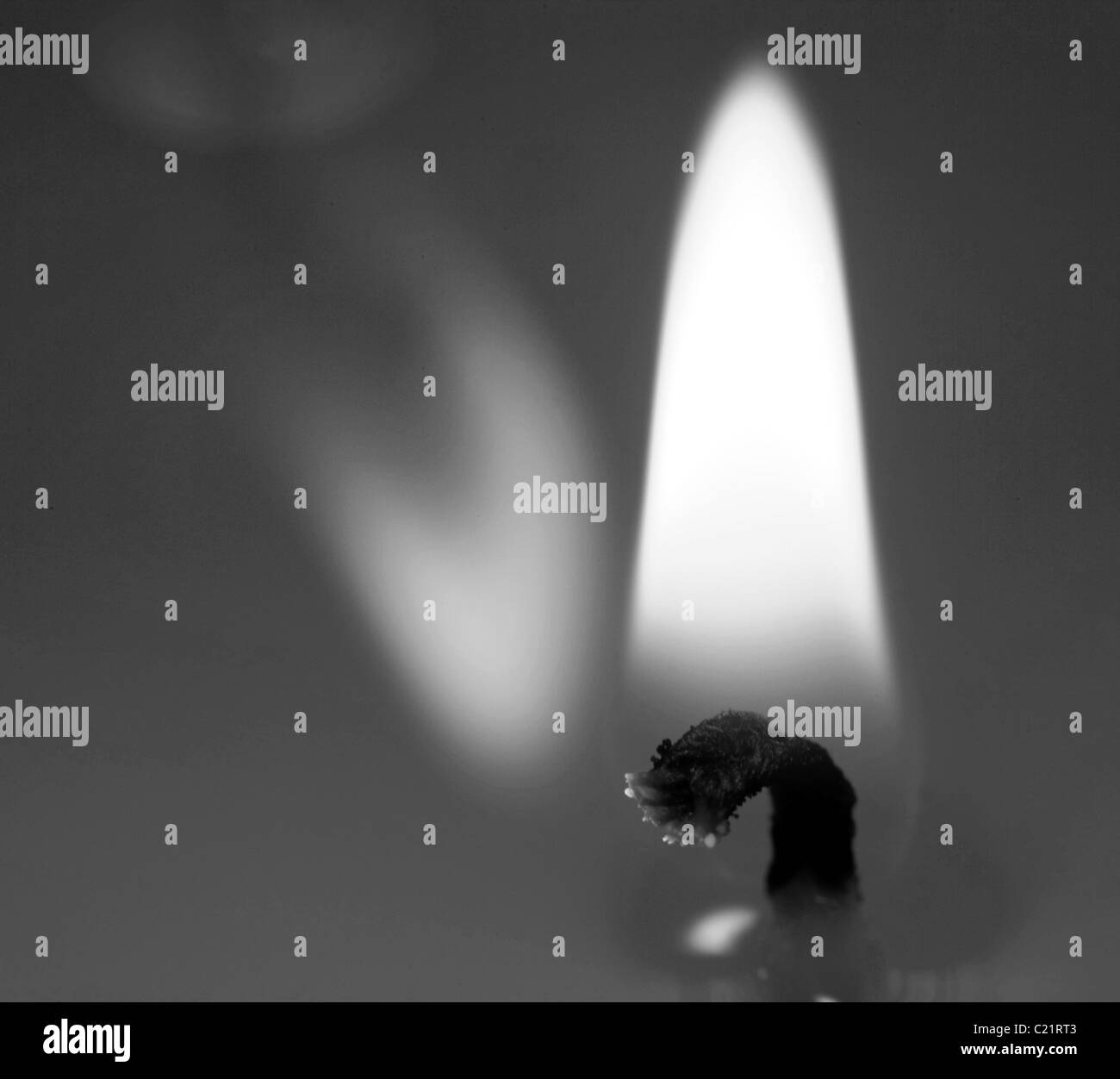 Vicino, la fotografia macro di fiamme di candela Foto Stock