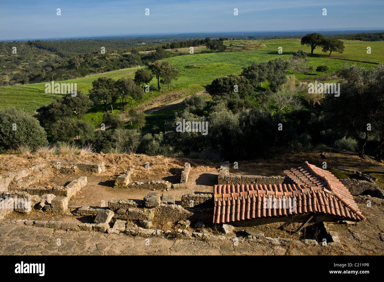 Rovine romane di Mirôbiga, Santiago do Cacem, nella regione Alentejo Portogallo Foto Stock