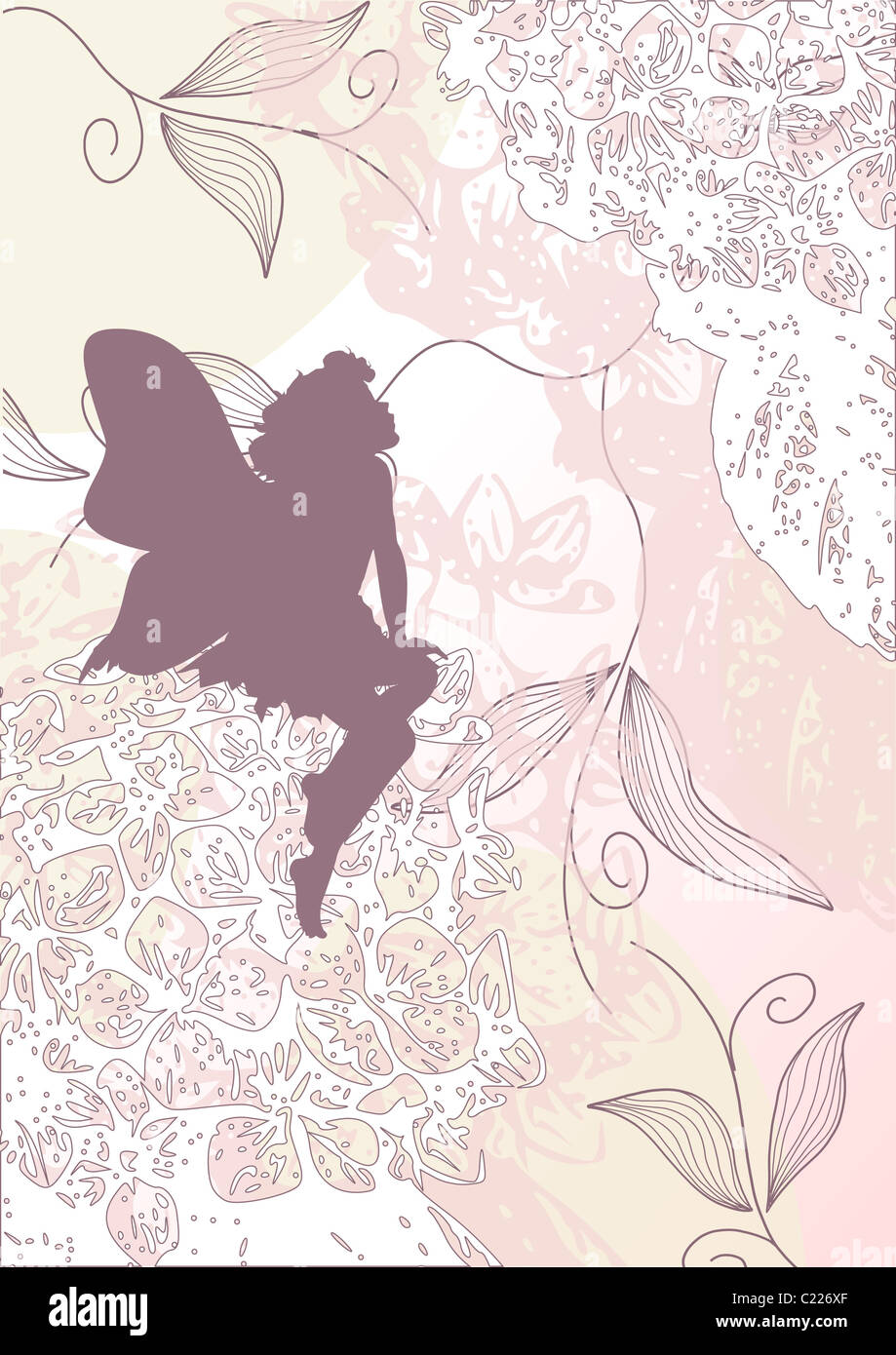 Delicata forma di fata con fiori Foto Stock