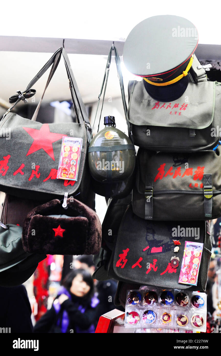 Comunista cinese memorabilia in vendita in Cina a Shanghai Foto Stock