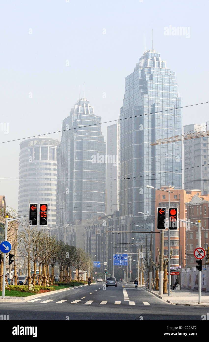 Edifici alti in Cina a Shanghai Foto Stock