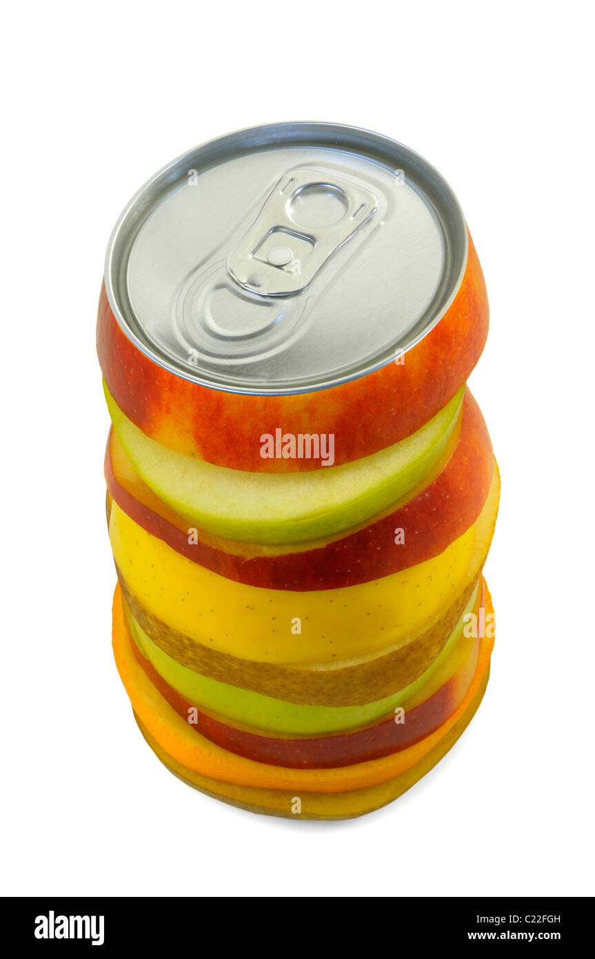 Succo di frutta isolato in bianco Foto Stock