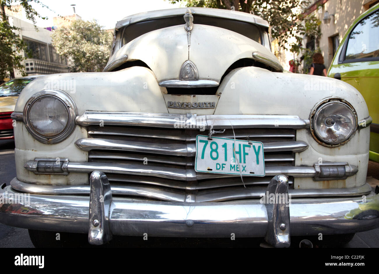 Classic 40's Plymouth Auto Città Del Messico Foto Stock