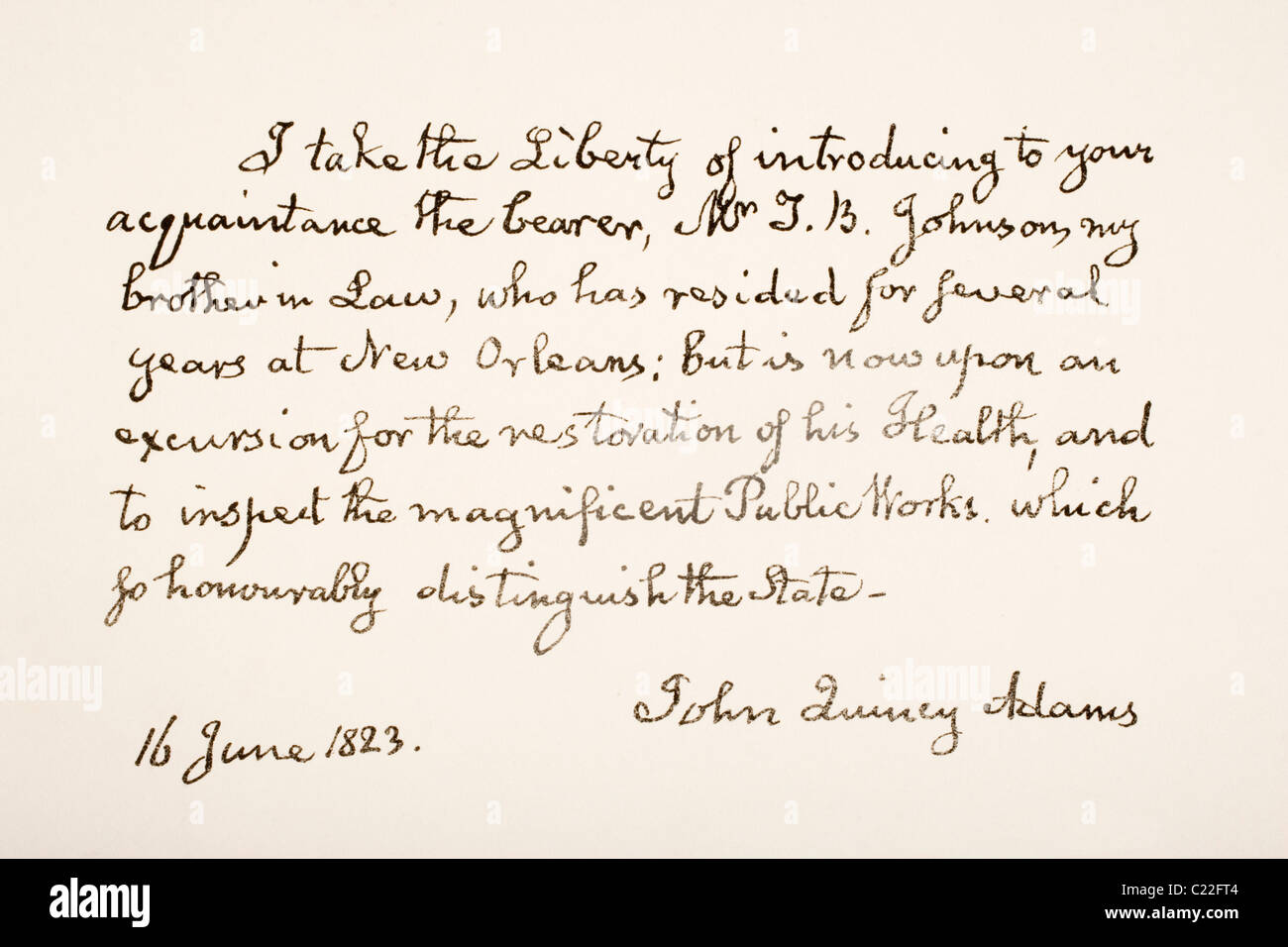 John Quincy Adams, 1767 - 1848. Sesto Presidente degli Stati Uniti d'America. Foto Stock
