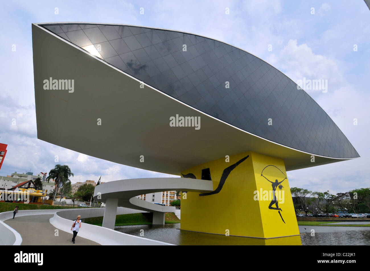 Oscar Niemeyer museo, Curitiba, Paraná, Brasile Foto Stock