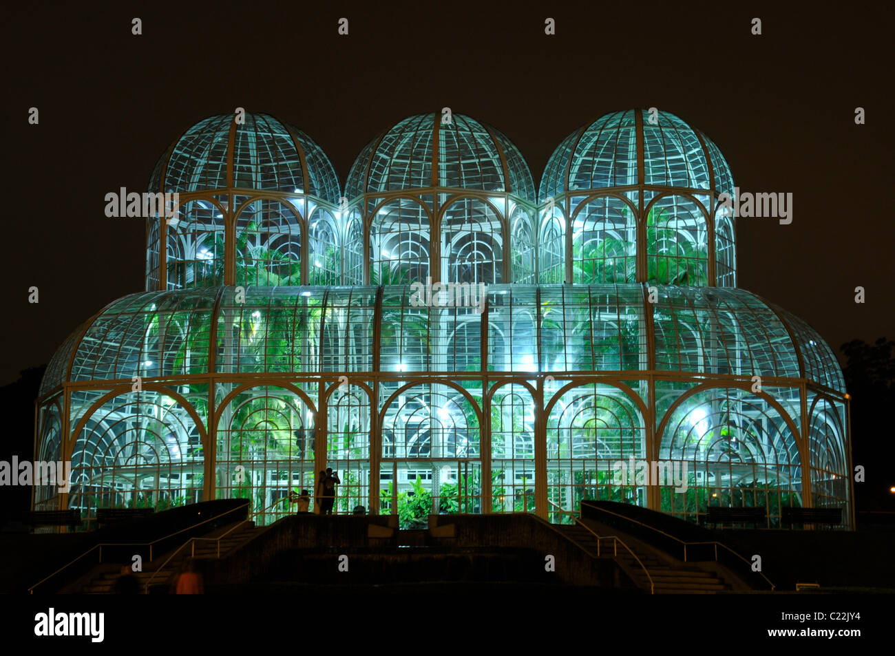 Serra presso il giardino botanico di Curitiba al crepuscolo "Jardim Botânico Fanchette Rischbieter' , Paraná, Brasile Foto Stock