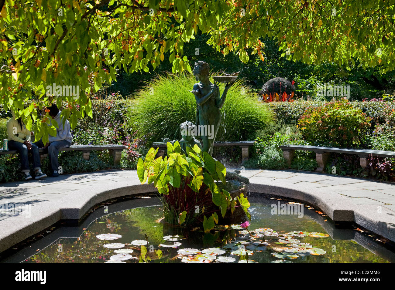 Burnett Fontana, Giardini del Conservatorio, Central Park, Manhattan, New York Foto Stock