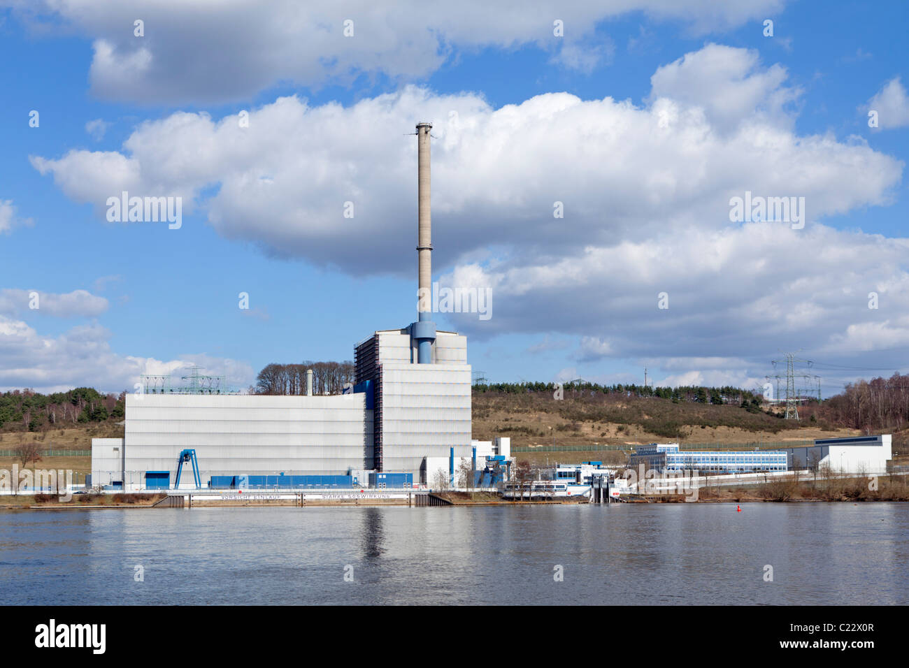 Centrale nucleare Kruemmel vicino Geesthacht, Schleswig-Holstein, Germania Foto Stock