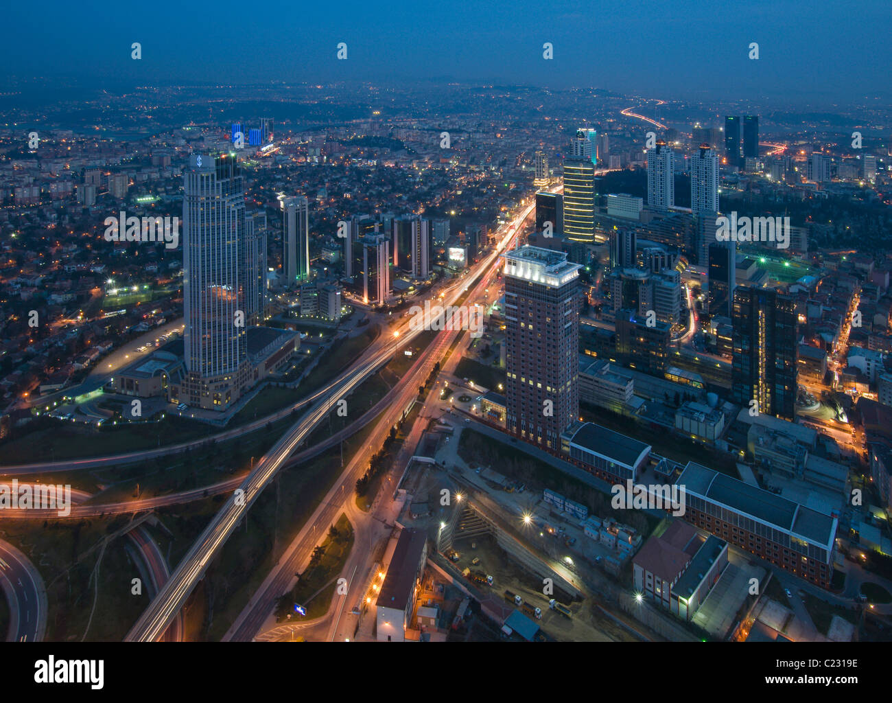 Levent è un quartieri degli affari di Istanbul , Turchia Foto Stock