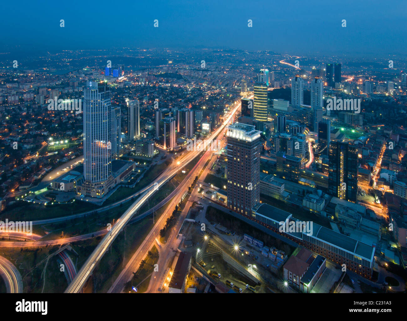 Levent è un quartieri degli affari di Istanbul , Turchia Foto Stock