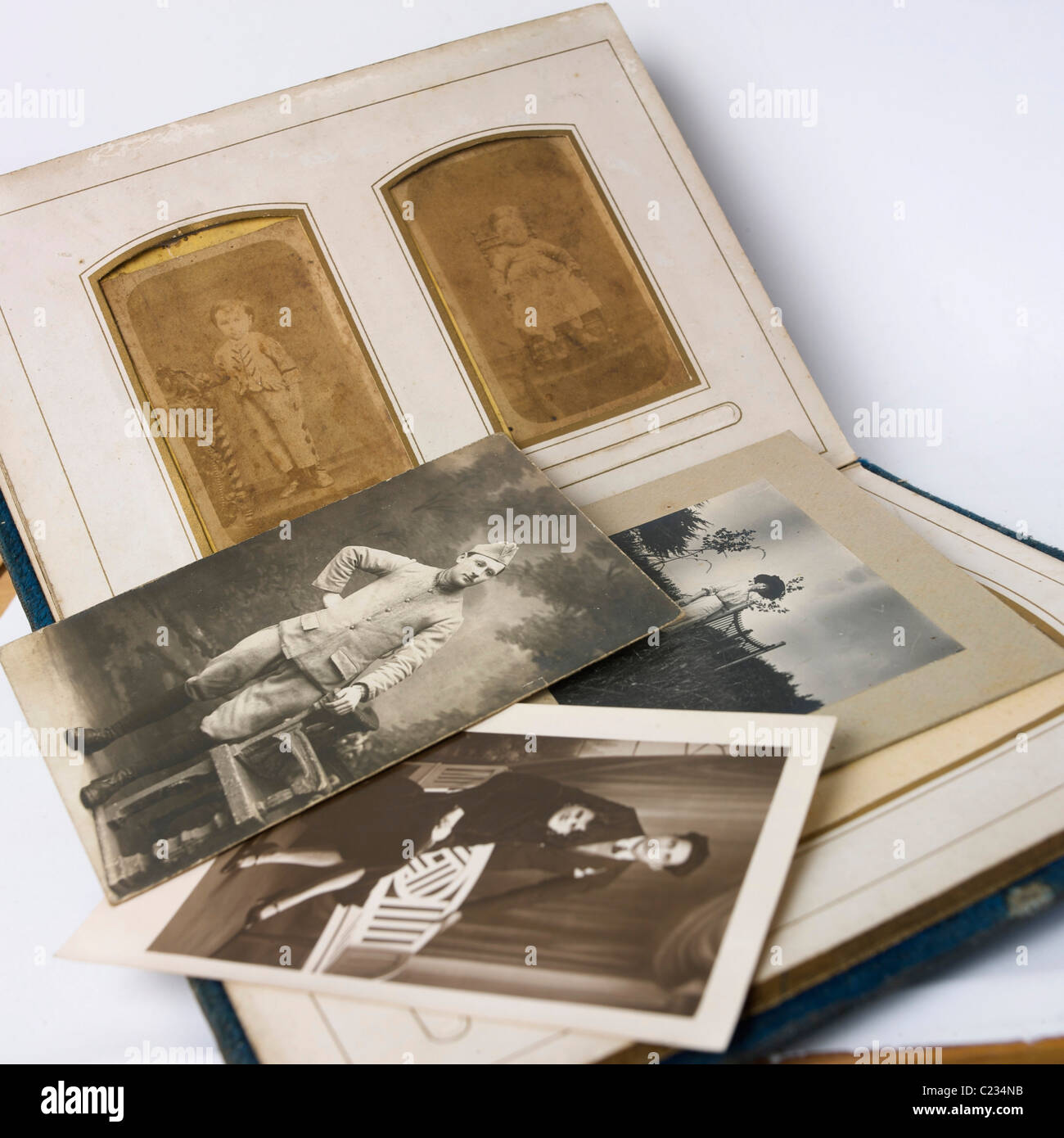 Vecchie fotografie vintage e album Foto Stock