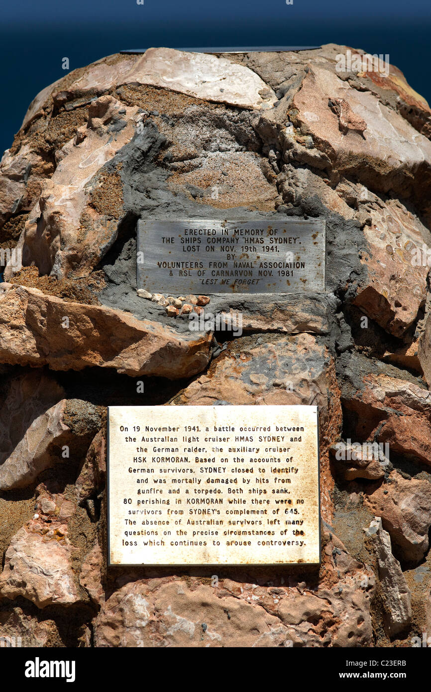 HMAS Sydney II Memorial, Quobba Australia Occidentale Foto Stock